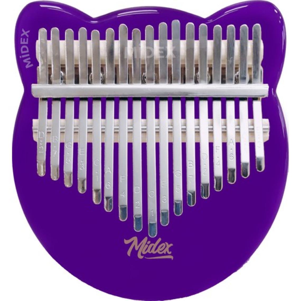 Midex KLX-660 Mor Renk Cam Kalimba 17 Tuşlu Full Set