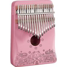 Midex KLX-350 Pembe Kalimba Gerçek Ağaç 17 Tuşlu Full Set