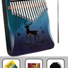 Klx-510 Hakiki Ağaç Geyik Desenli Kalimba 17 Tuşlu