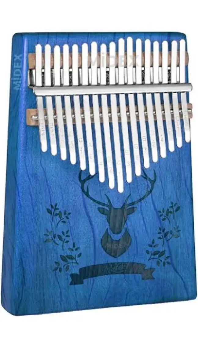 Midex KLX-454G Hakiki Ağaç Geyik Desenli Kalimba 17 Tuşlu