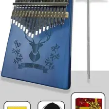 Midex KLX-454G Hakiki Ağaç Geyik Desenli Kalimba 17 Tuşlu