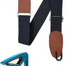 Midex HG21C Siyah Renk Gitar Omuz Askısı Metal Capo Pena Paketi