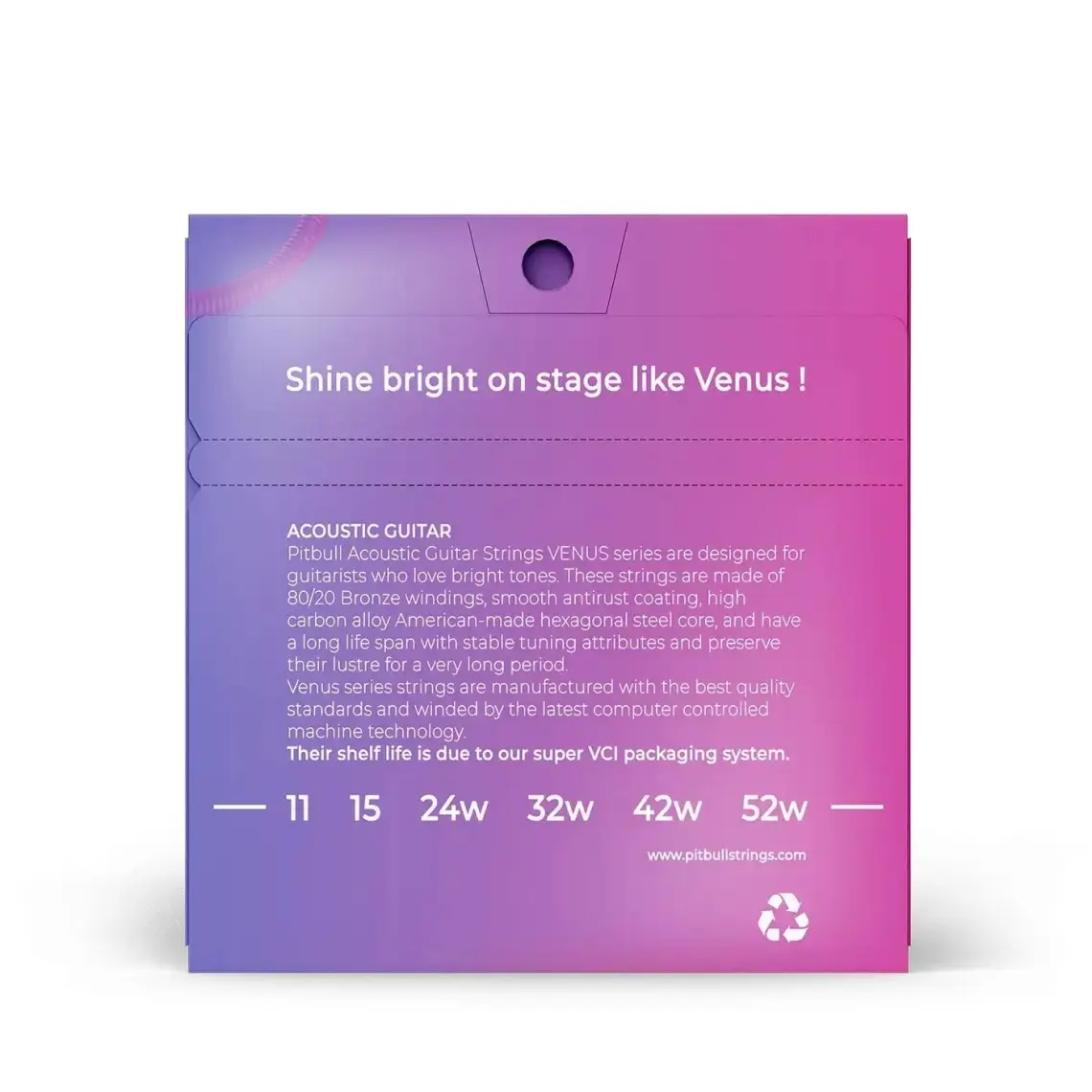 Pitbull Strings Venus Series Vag 11-52 El Takım Tel Akustik Gitar Teli 011-052