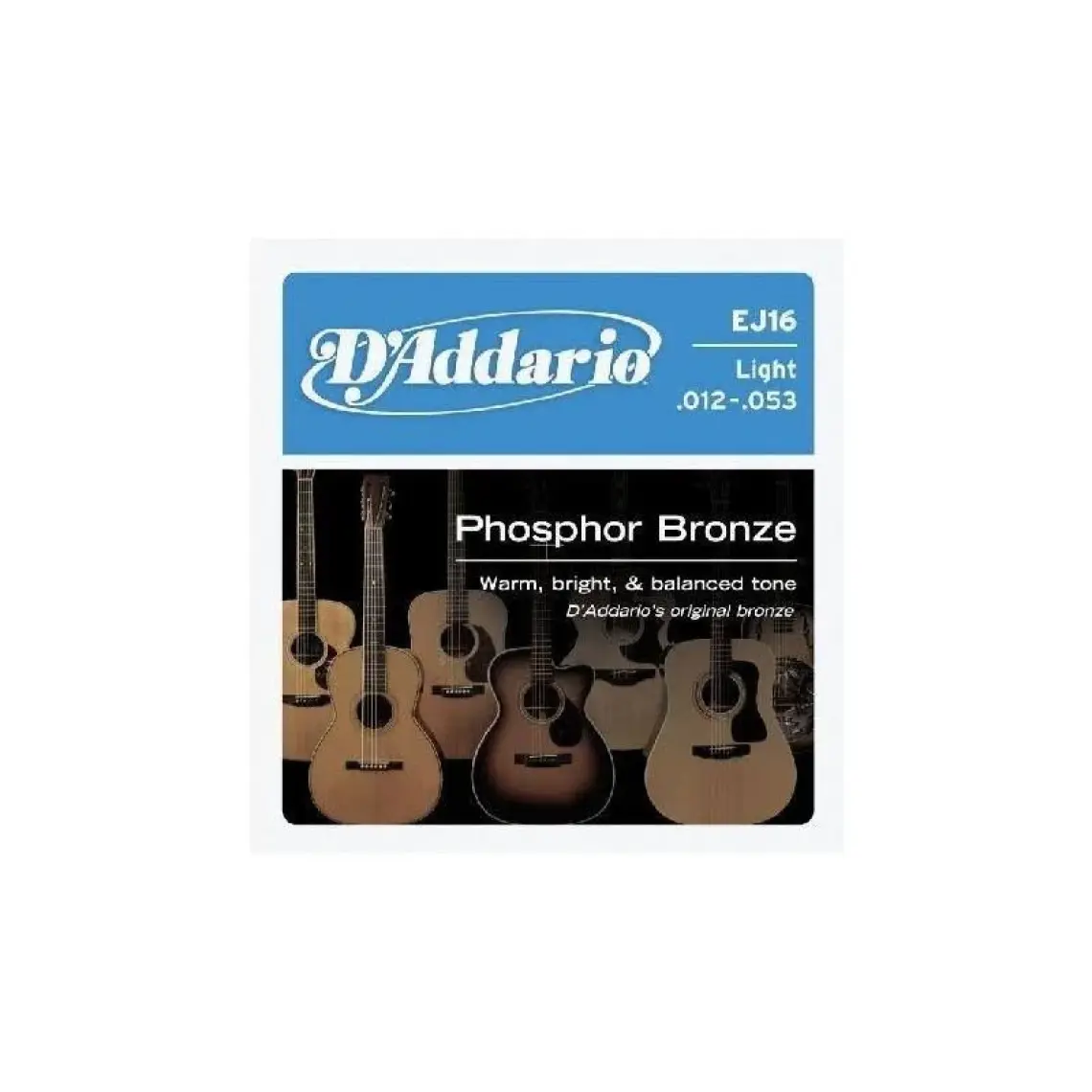 D'Addario EJ16 Phosphor Bronze Akustik Gitar Teli (12-53)