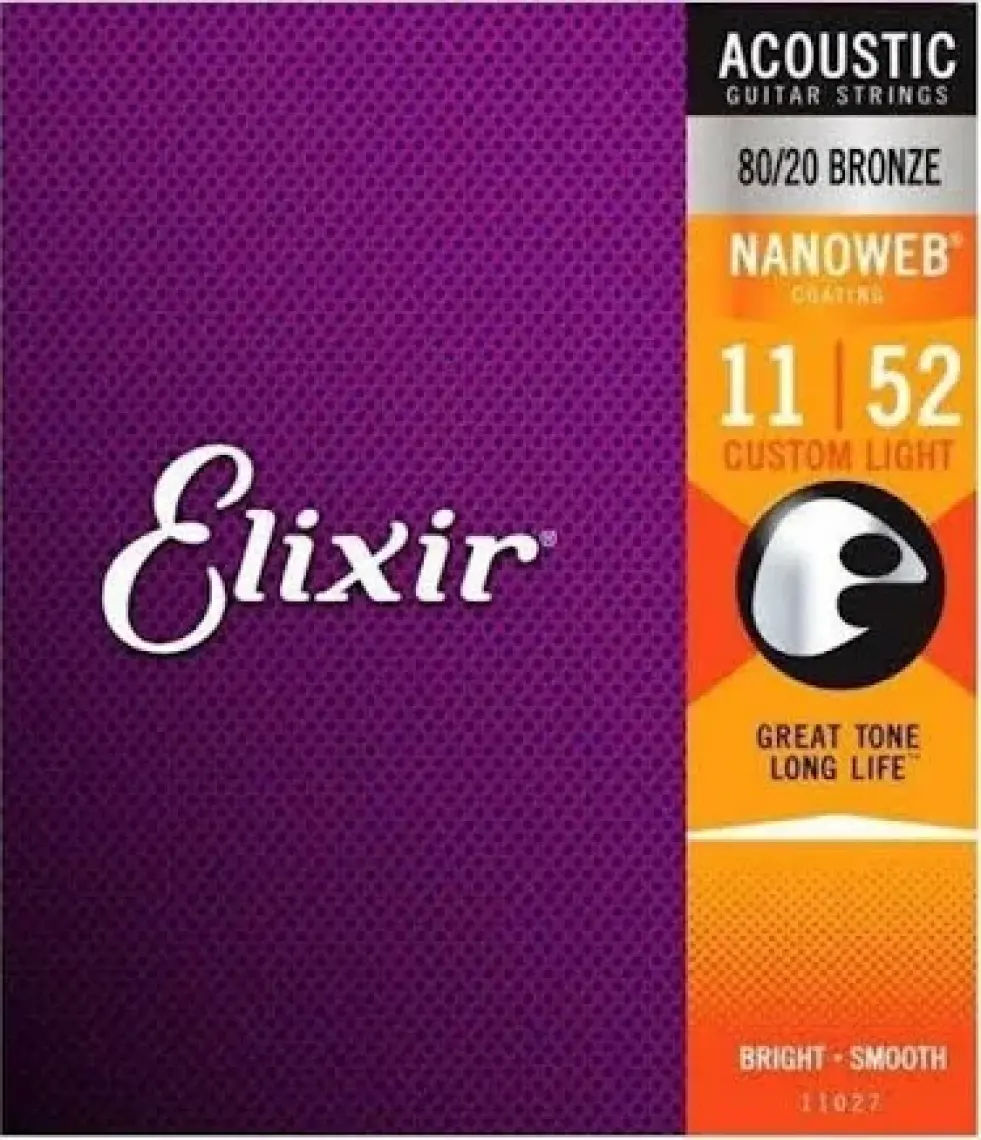 Müzik Elixir 11027 Nanoweb 80/20 Bronze Akustik Gitar Teli (11-52)