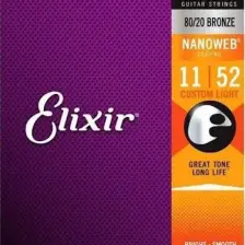 Müzik Elixir 11027 Nanoweb 80/20 Bronze Akustik Gitar Teli (11-52)