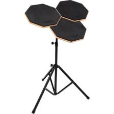 Donizetti Bateri Drum Pratik Çalışma Pedi ve Standı + Baget 3'lü