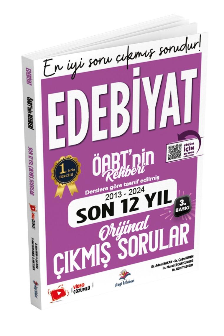 Dizgi Kitap KPSS ÖABT Edebiyat Öğretmenliği Konularına Göre Tasnif Edilmiş Video Çözümlü Son 10 Yıl Orijinal Çıkmış Sınav Soruları