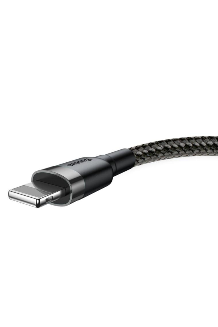 Cafule Serisi, 2.4 A Usb-a & Lightning Şarj Kablosu & Data Aktarım 1 Metre, Gri - Siyah