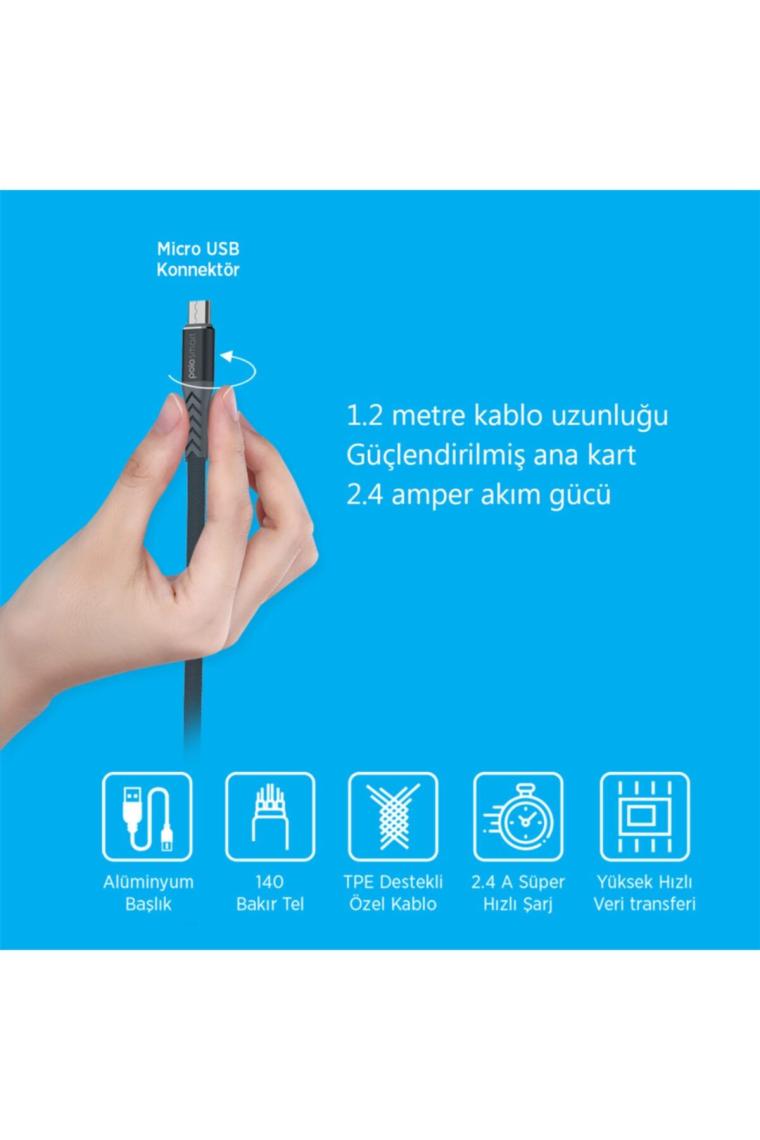 Psm21 Mıcro Usb Süper Hızlı Şarj Ve Data Kablosu