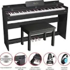 Jwin Sapphire SDP-130  Siyah Tuş Hassasiyetli 88 Tuşlu Kapaklı Dijital Piyano Tabure+ Kulaklık
