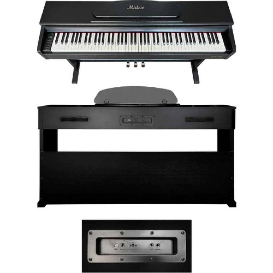 Midex PLX-190BK Siyah Dijital Piyano 88 Tuşlu Hammer Action ve Tuş Hassasiyeti