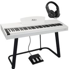 Midex PLX-125WH Taşınabilir Dijital Piyano Tuş Hassasiyetli 88 Tuş Bluetooth (Stand Ve kulaklık Ile)