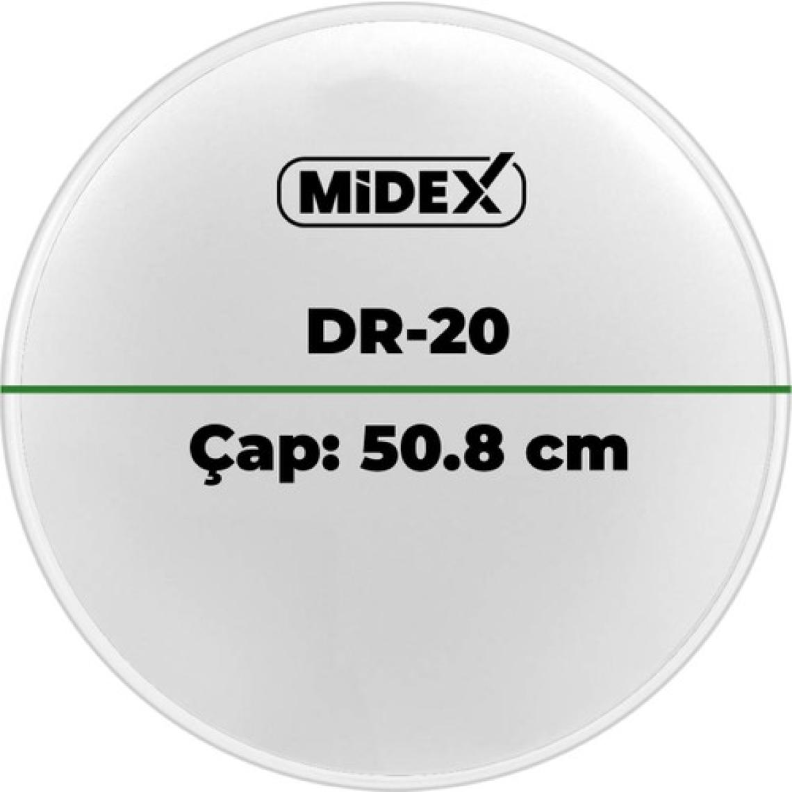Midex DR-20WH Beyaz Renk 20 İnç Kick Bateri Davul Derisi Drumhead 20'' inch (50.80 cm)