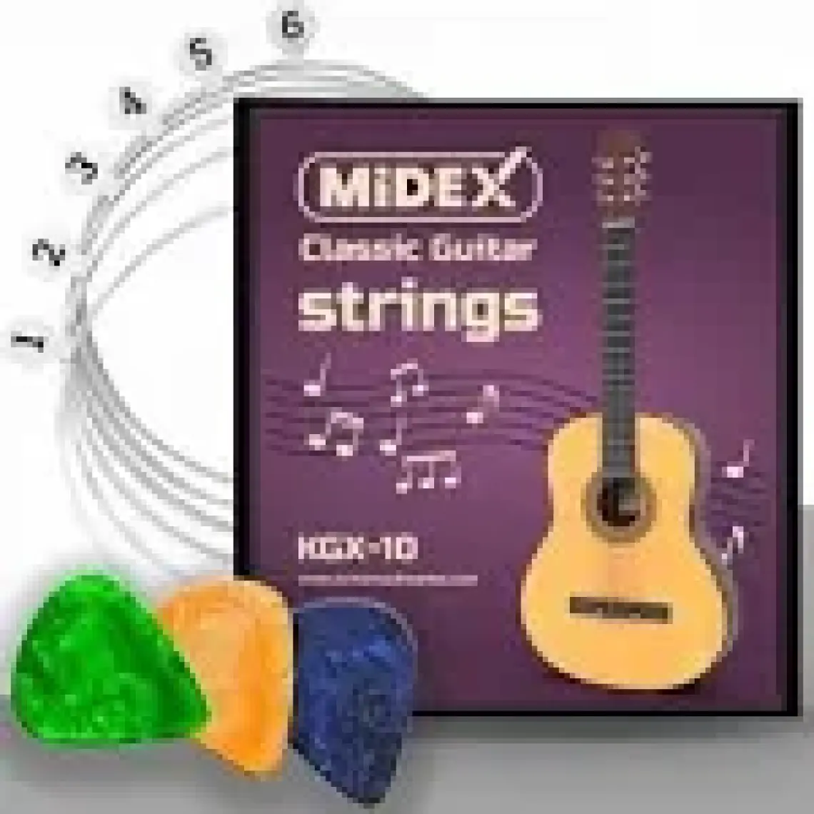 Midex Kgx-10 Klasik Gitar Teli Takımı ve Pena Seti