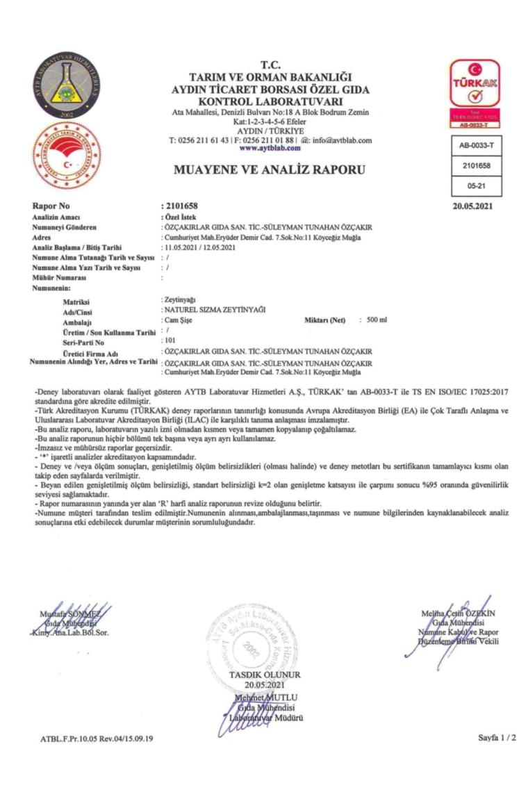 Köyceğiz Yöresel Natürel Sızma Zeytinyağı 500 ml