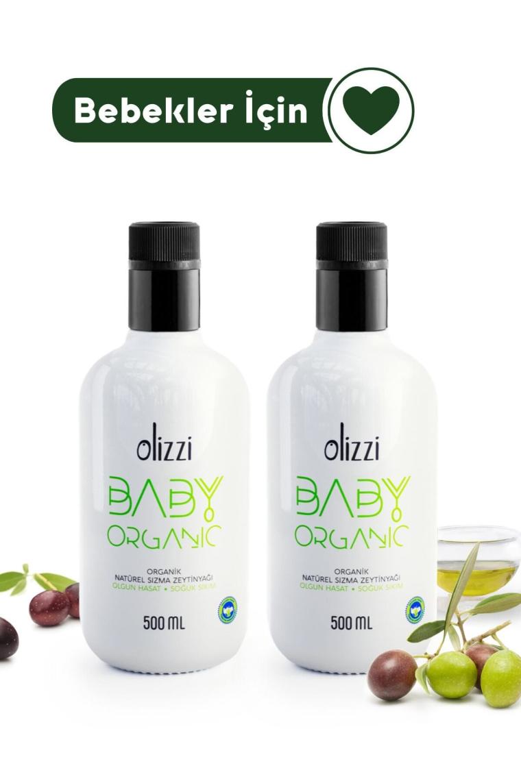 Baby Organik Bebek Zeytinyağı Natürel Sızma Soğuk Sıkım Zeytinyağı 500 ml X 2 Adet