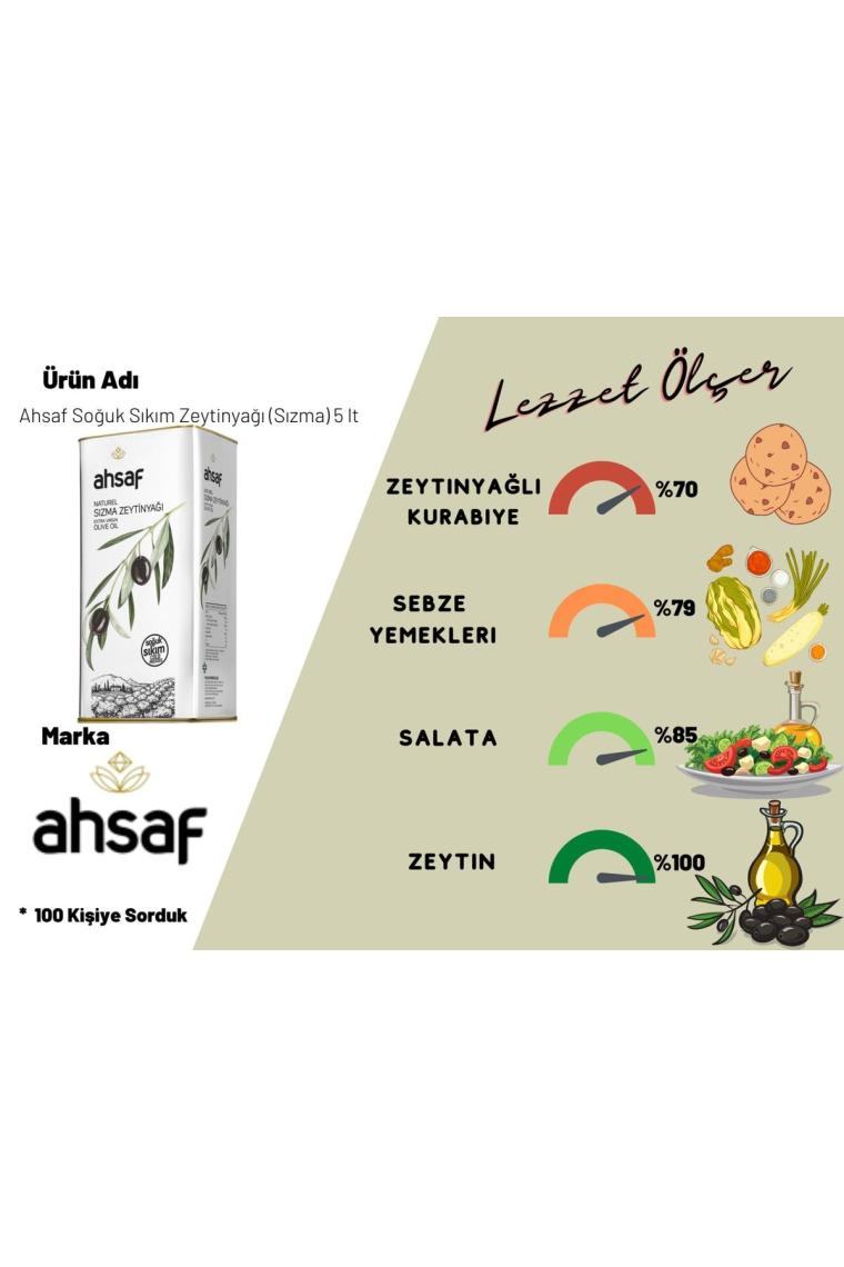 Ahsaf Soğuk Sıkım Natürel Sızma Zeytinyağı 5 lt