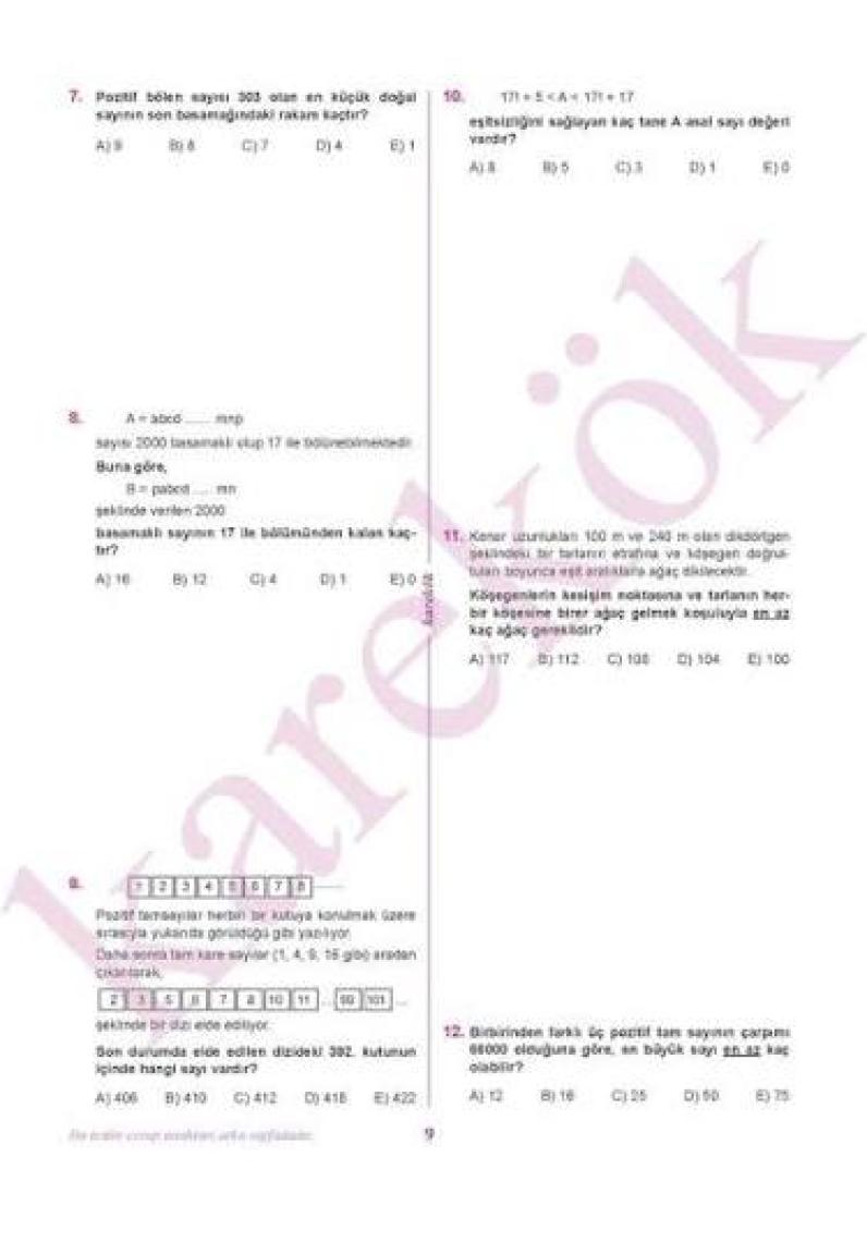 Karekök Yayıncılık Matematik Zoru Bankası