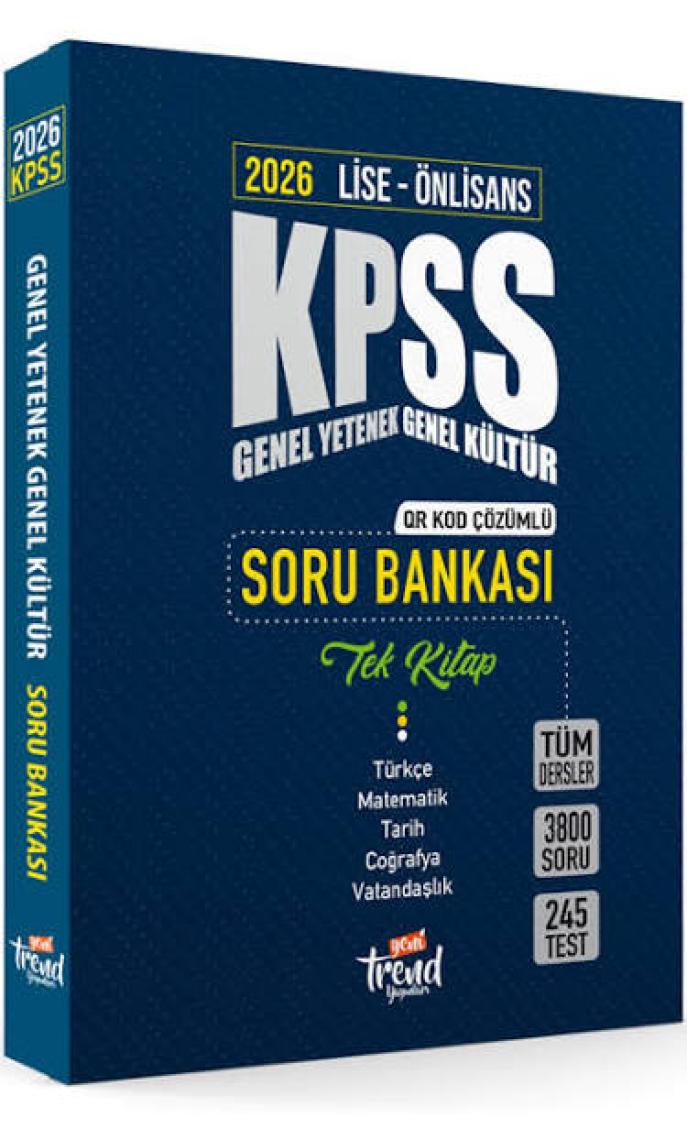 Yeni Trend Yayınları 2022 Kpss Lise & Önlisans: Tek Kitap Soru Bankası