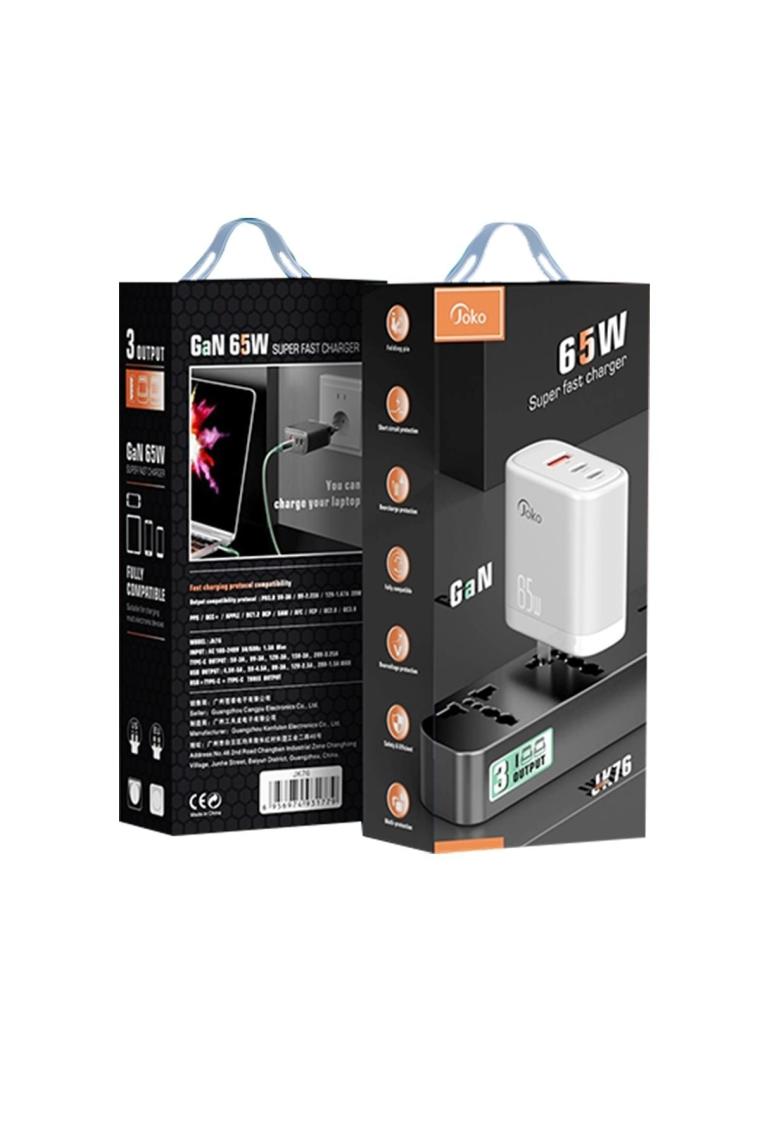Fogy Gan Tech 65W USB / Pd Power Adaptör 5A Hızlı Şarj Aleti Cihazı Başlığı Qualcomm 3.0 Beyaz