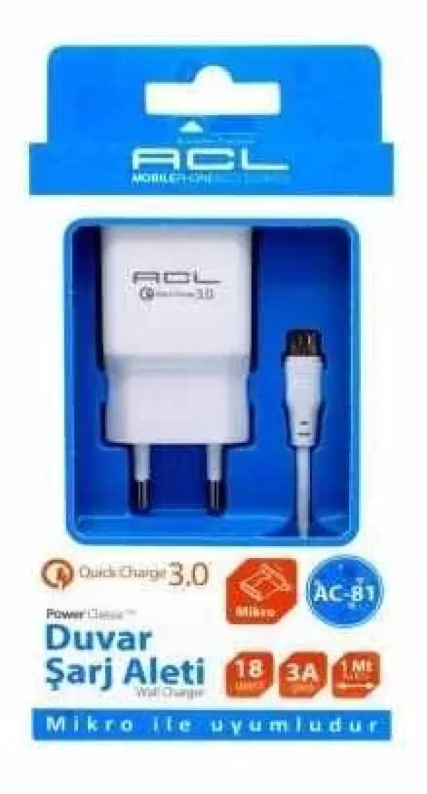 ACL AC-2 Type-C 3.0 Mah Şarj Aleti Seti