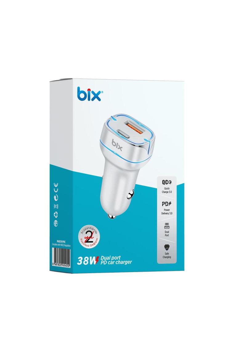 Bix BX-CCP36WT 36W Qc 3.0 USB Pd Araç Içi Hızlı Şarj Adaptörü