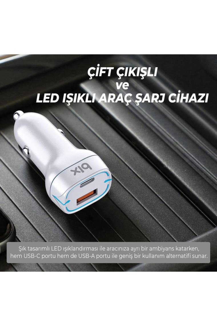 Bix BX-CCP36WT 36W Qc 3.0 USB Pd Araç Içi Hızlı Şarj Adaptörü