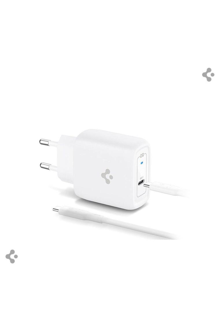 Spigen 45W USB-C Hızlı Şarj Aleti + Örgü Şarj Kablo Samsung PPS 2.0 / Isı Düşürücü GaN Akım Korumalı PD 3.0 Protokol Güç Adaptörü Super Hızlı Şarj iPhone & Android & iPad & MacBook Type-C - ACH02589