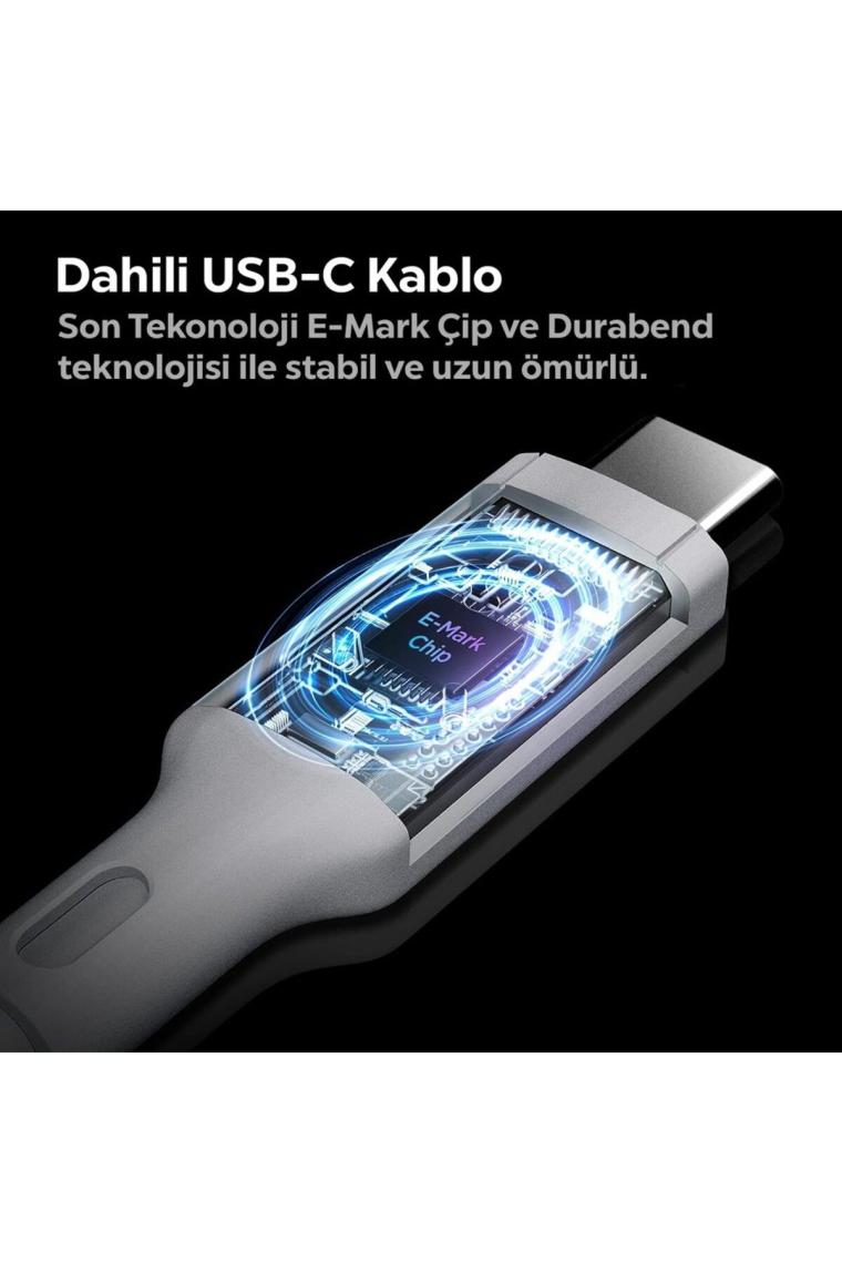 Spigen 45W USB-C Hızlı Şarj Aleti + Örgü Şarj Kablo Samsung PPS 2.0 / Isı Düşürücü GaN Akım Korumalı PD 3.0 Protokol Güç Adaptörü Super Hızlı Şarj iPhone & Android & iPad & MacBook Type-C - ACH02589
