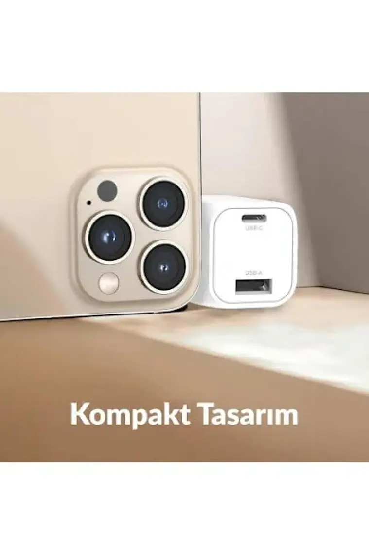 Juo 35W Gan Usb-C + Usb-A Şarj Aleti & iPad & Pps Uyumlu Pd Qc4.0 Type-C Hızlı Şarj Cihazı Beyaz