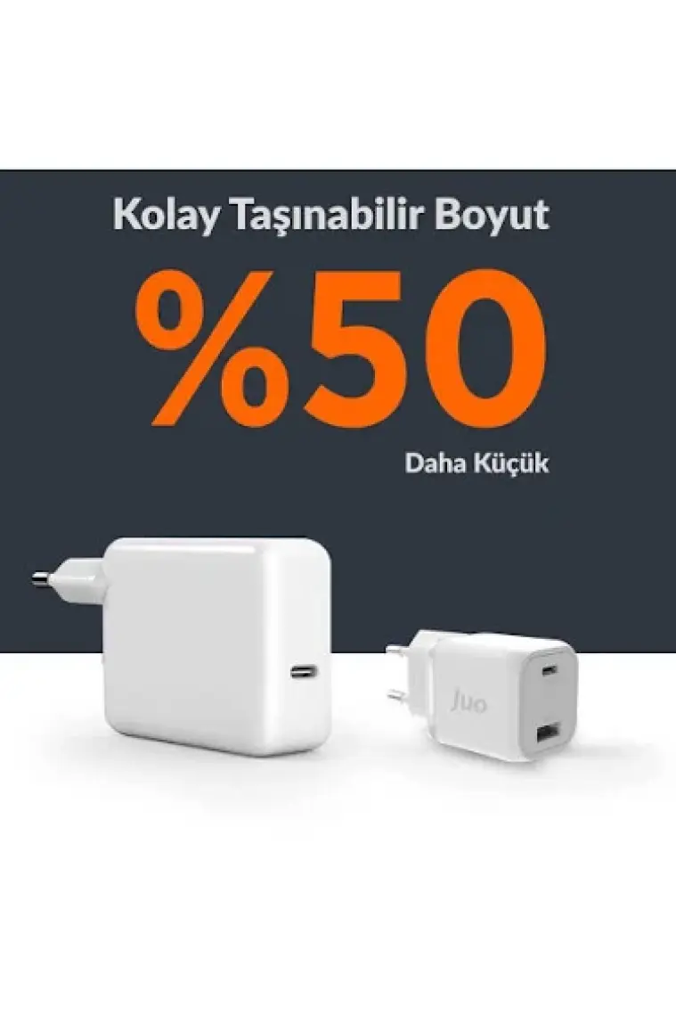 Juo 35W Gan Usb-C + Usb-A Şarj Aleti & iPad & Pps Uyumlu Pd Qc4.0 Type-C Hızlı Şarj Cihazı Beyaz