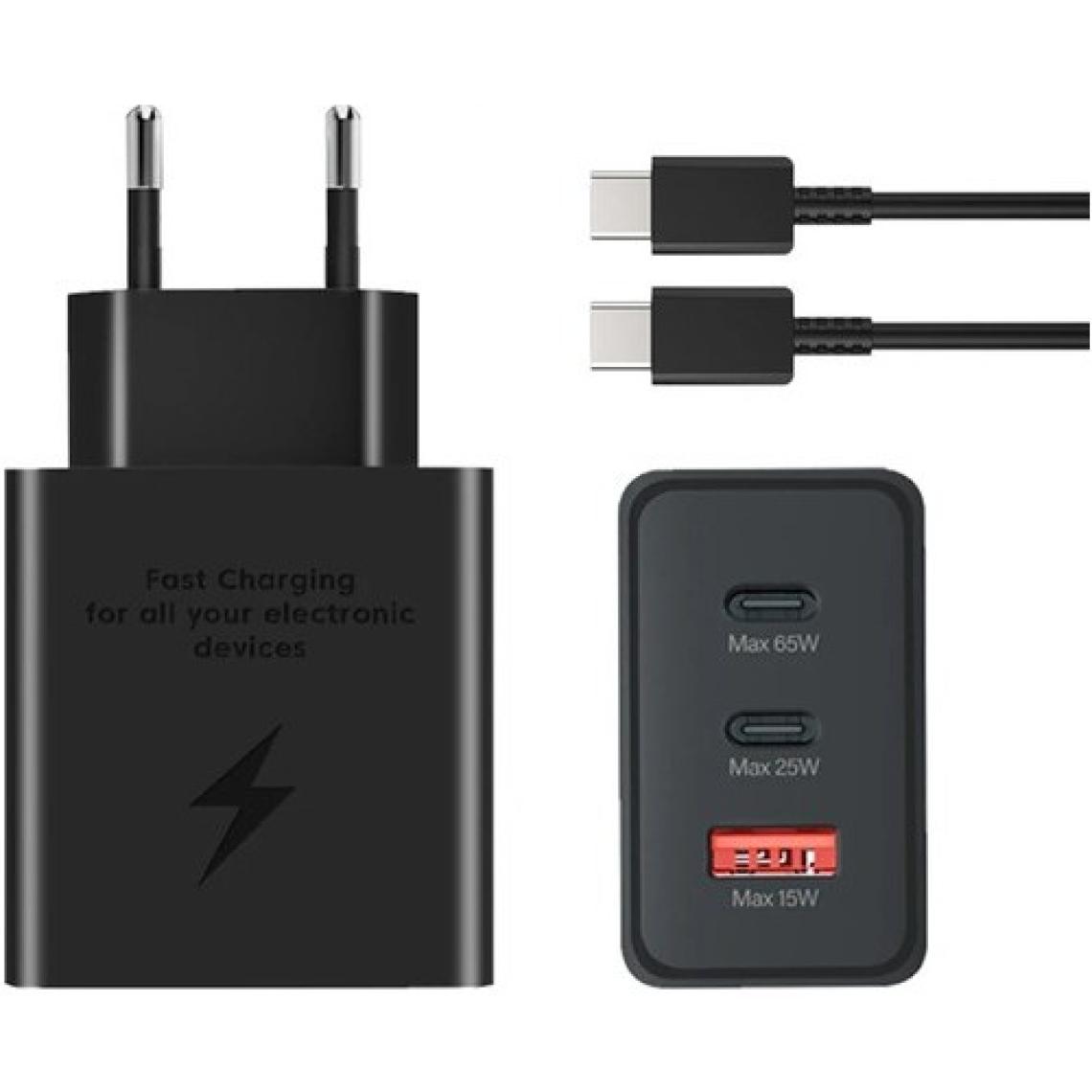 Qasul Yüksek Kaliteli 65W Pd Güç Adaptörü ve  Kablosu 2 USB C Sam Için Bağlantı Noktaları ve USB A Bağlantı Noktası Süper Hızlı Şarj Seti