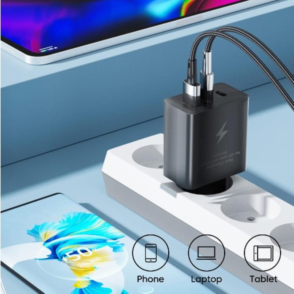 Qasul Yüksek Kaliteli 65W Pd Güç Adaptörü ve  Kablosu 2 USB C Sam Için Bağlantı Noktaları ve USB A Bağlantı Noktası Süper Hızlı Şarj Seti