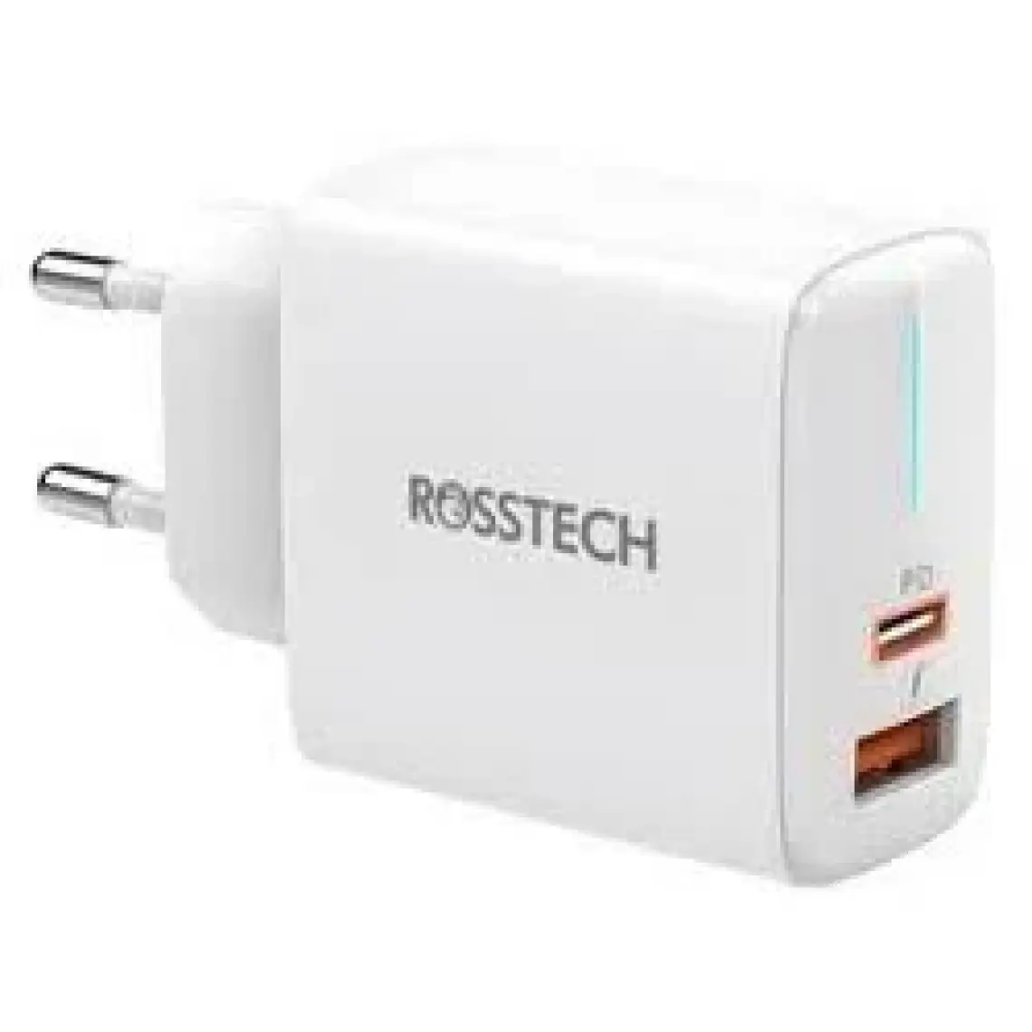 Rosstech 20W Pd LED Göstergeli Ultra Hızlı Şarj Adaptörü Usb-C Pd 20W + Usb-A Quick Charge 3.0 Dual Port (Rosstech Türkiye Garantili)