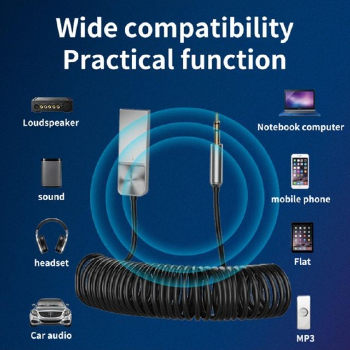 Conocer Bluetooth Wireless Bt5.1 USB To 3,5mm Araç Kiti Bluetooth Araç Içi Fm Transmitter Hifi Ses Destekli