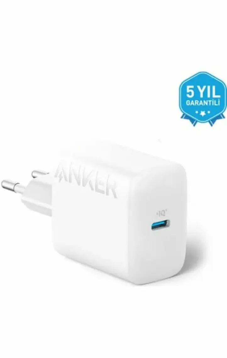 Anker 20W USB-C + USB-A Çift Portlu Şarj Cihazı - A2348 - Beyaz (Anker Türkiye Garantili)