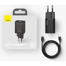 Baseus Apple iPhone 12 Mini Uyumlu 20W Hızlı Şarj Adaptörü + Type-C To Lightning 1m Şarj Kablosu