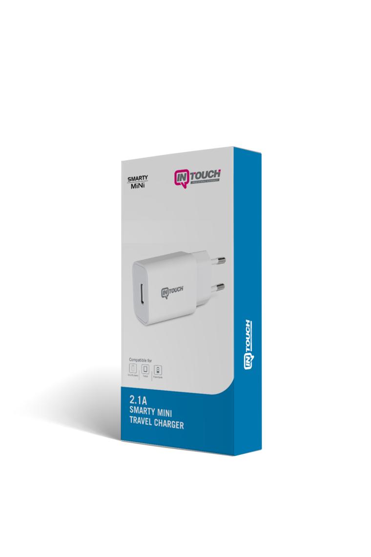 Intouch Smarty Mini 2.1 A USB Şarj Adaptörü Tüm Cihazlara Uyumlu