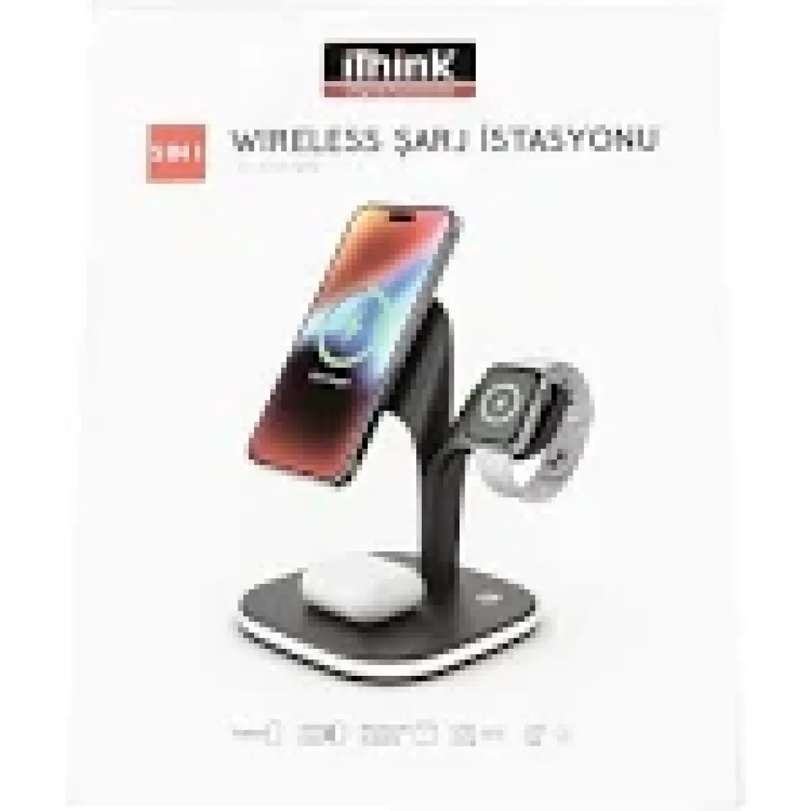 iThink WS-50 5 in 1 Wireless Şarj İstasyonu Siyah
