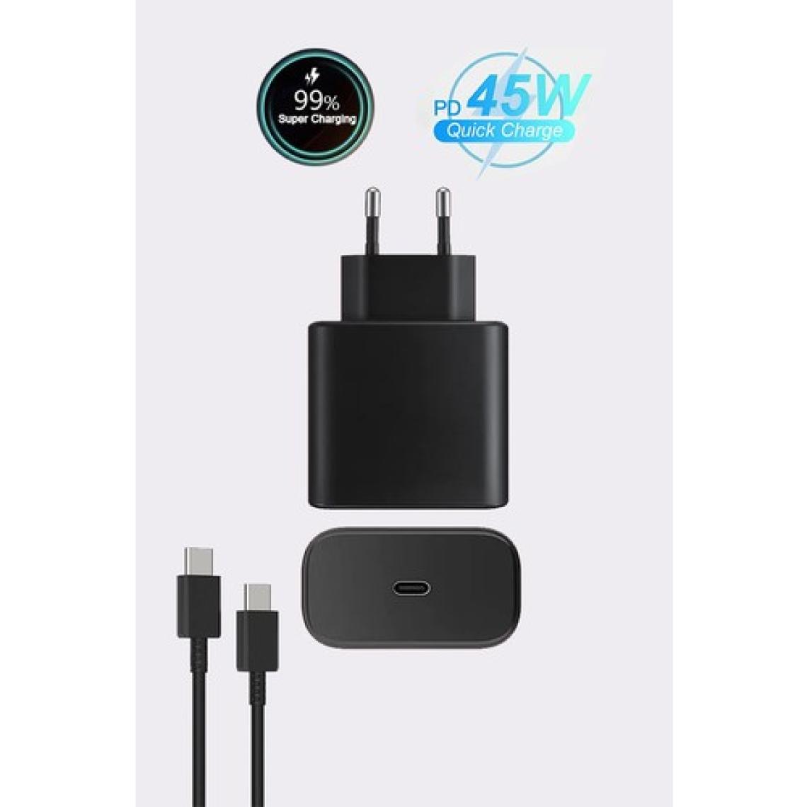 Giyitec  Galaxy S23 Ultra S23+ S24 Ultra S24+ 5g Uyumlu 45W Turbo Hızlı Şarj Aleti Cihazı Seti Pd