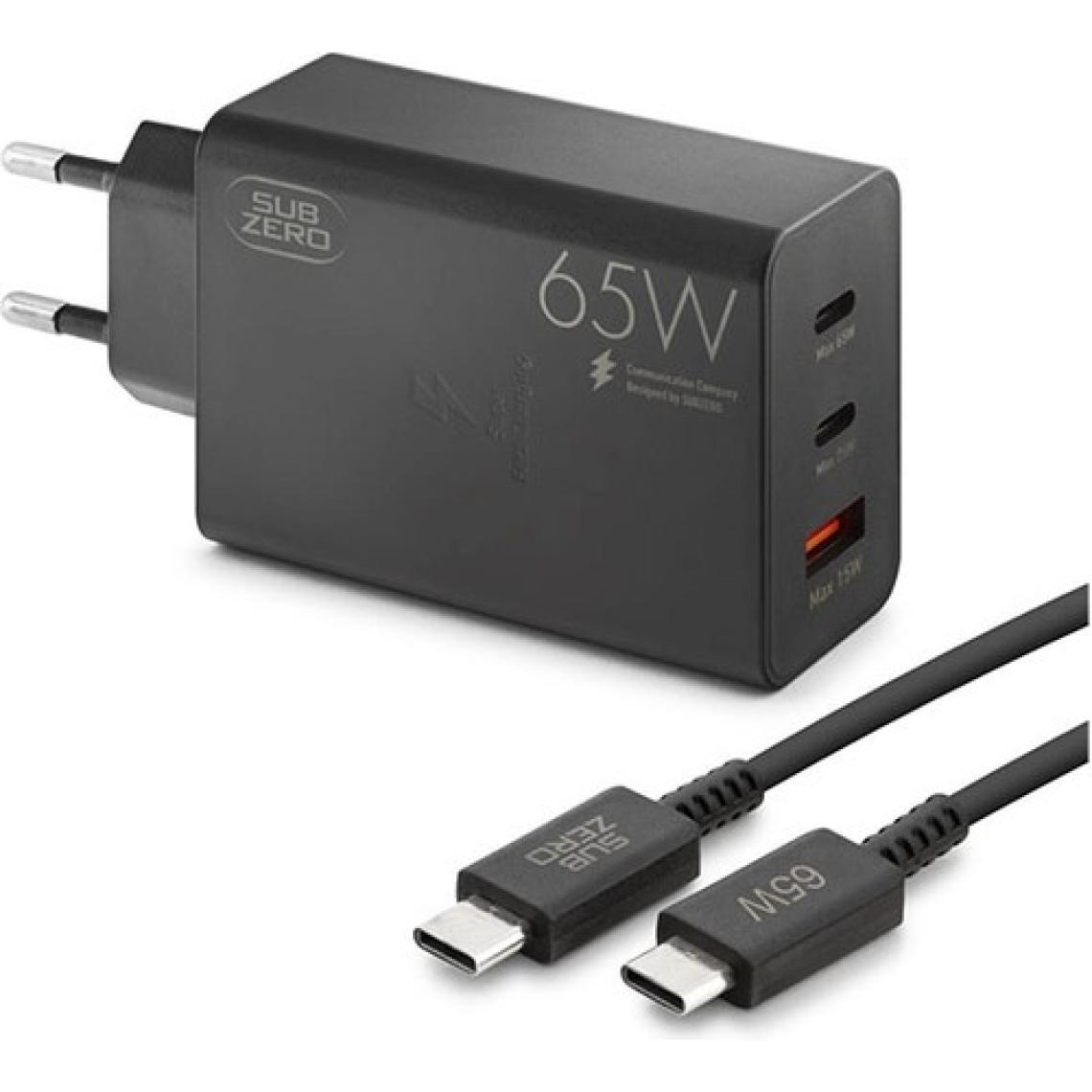 Subzero Universal Uyumlu 65W Usb+Pd+Pd ( 3 ) Girişli Süper Fast Type-C Şarj Aleti + Kablo ( Orginal Subzero)