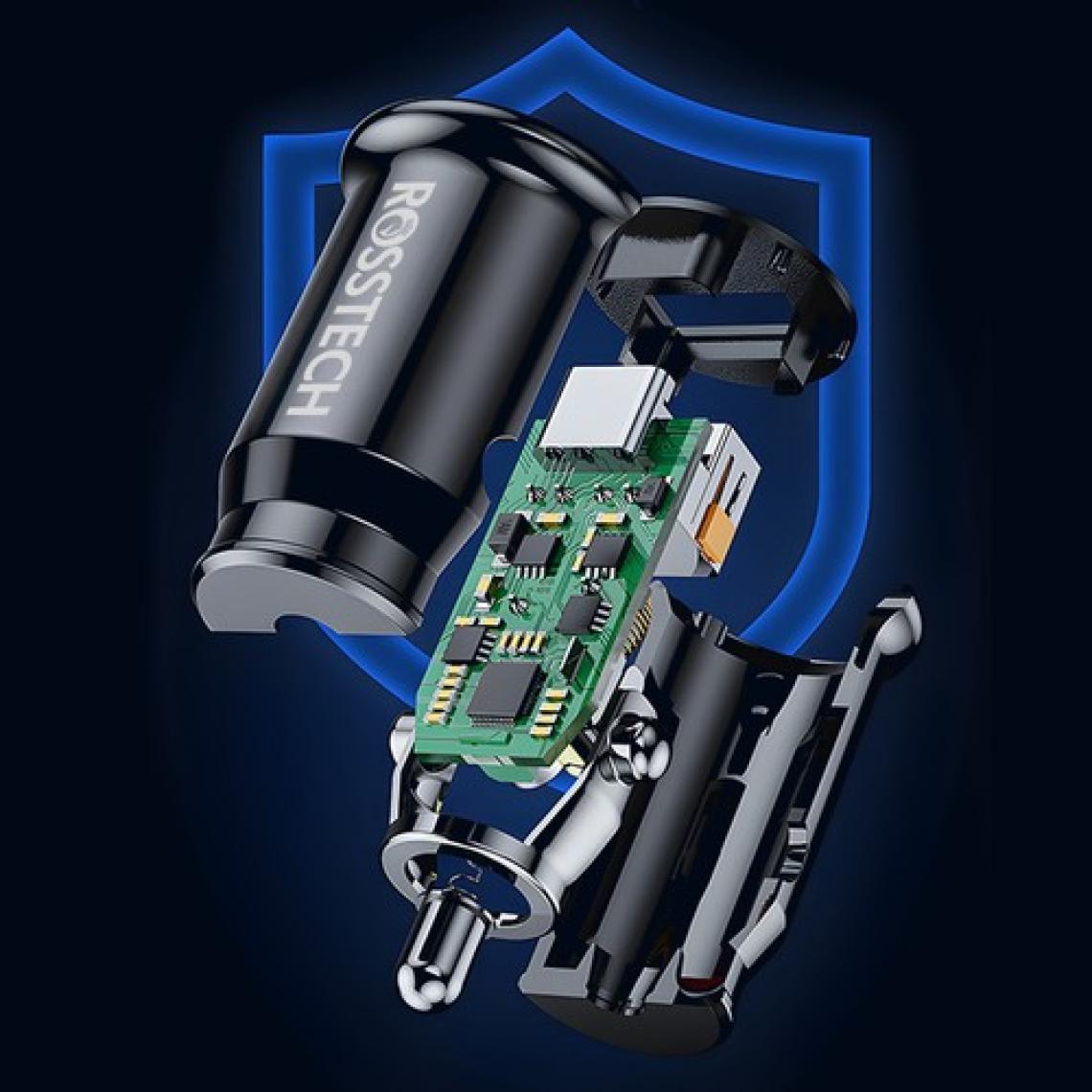 Rosstech 20W Pd + Usb-A Quick Charge 3.0 Süper Hızlı Dual Port Araç Çakmaklık Şarj Cihazı