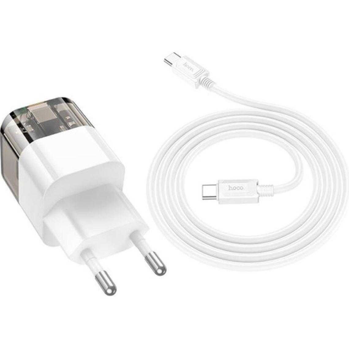 Hoco C131A Platinum PD30W+QC3.0 Girişli Hızlı Şarj Başlığı ve Type-C To Type-C Kablo