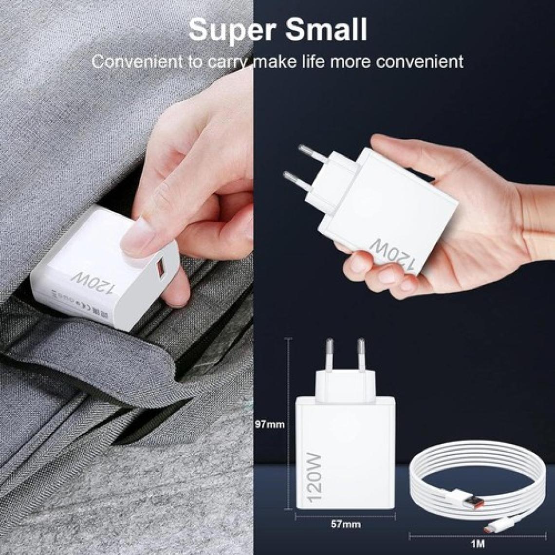 Xiaomi Mi ile Uyumlu 120W Turbo Hızlı Şarj Aleti Kablo Dahil Yarım Saatte Doldurur