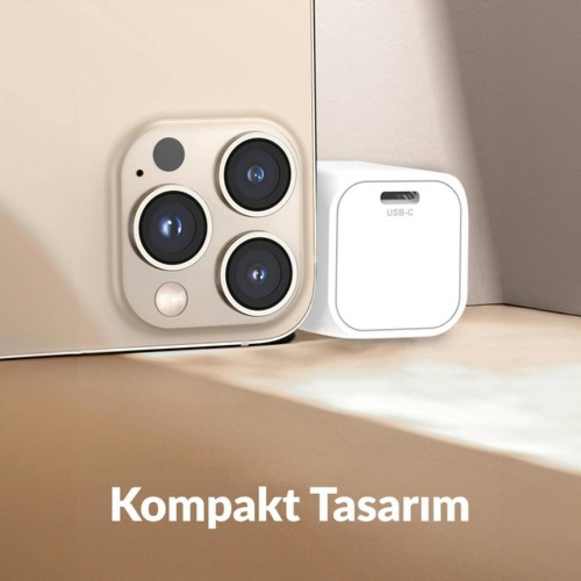 Juo 20W Gan Usb-C Şarj Aleti iPhone & iPad & Android Uyumlu Pd Qc4.0 Type-C Hızlı Şarj Cihazı Beyaz