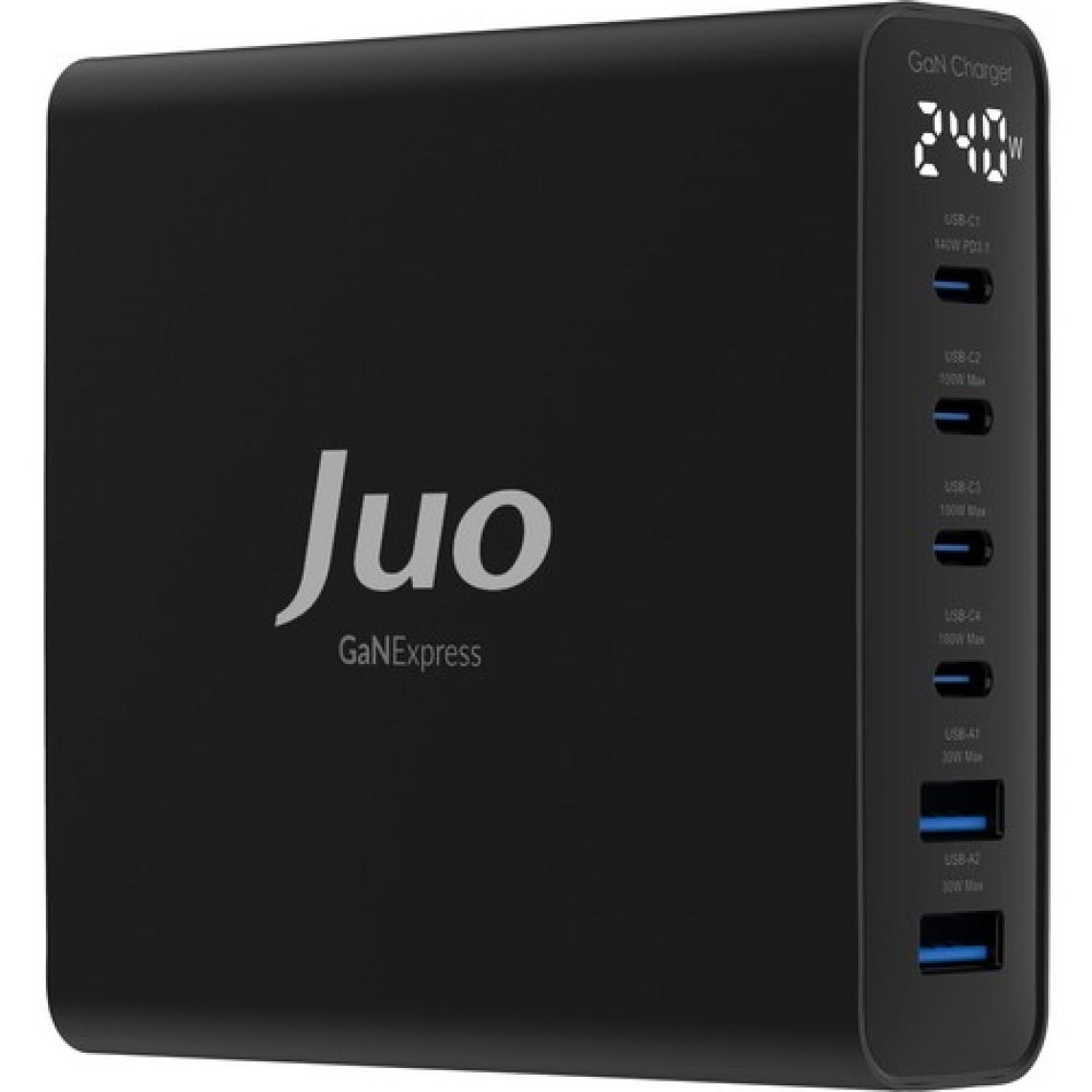 Juo 240W Gan Pd 3.1 Masaüstü Hızlı Şarj Cihazı 4 Type-C + 2 Usb-A iPhone & MacBook & Laptop Uyumlu Şarj Aleti
