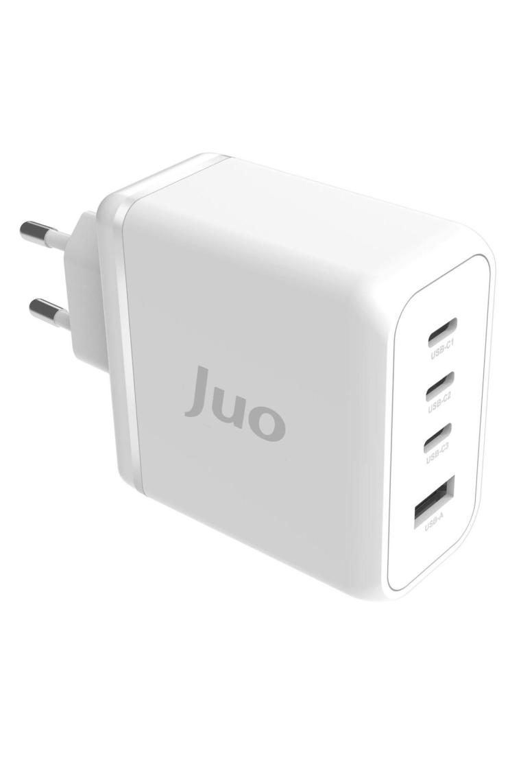 Juo 100W 4 Portlu Usb-C + Usb-A Gan Şarj Aleti iPhone & Macbook & Notebook Uyumlu Pd Type-C Hızlı Şarj Cihazı Beyaz