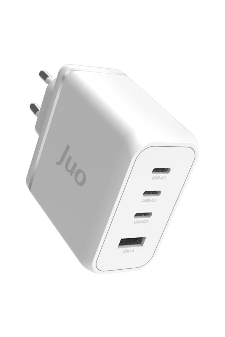 Juo 100W 4 Portlu Usb-C + Usb-A Gan Şarj Aleti iPhone & Macbook & Notebook Uyumlu Pd Type-C Hızlı Şarj Cihazı Beyaz