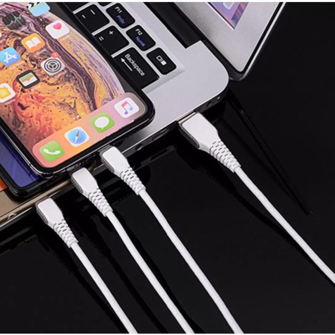 Qasul Huawei Xiaomi Apple iPhone Uyumlu Çoklu Şarj Aleti Cihazı Kablosu Type-C Micro Lightning 3lü Şarj Kablo Çoklukablo